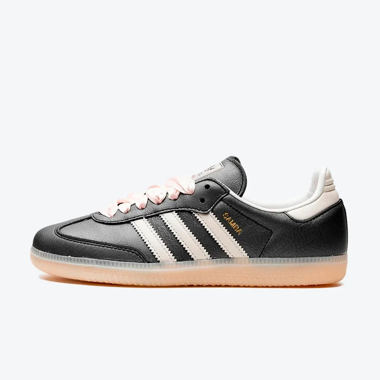 Adidas Samba "Black Pink Ribbon Laces" Preto