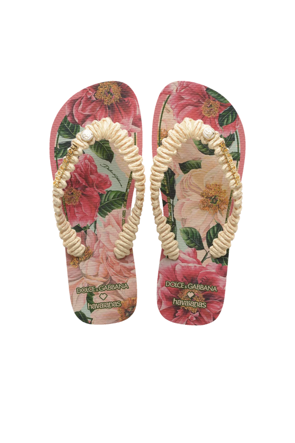 Chinelo Havaianas X Dolce & Gabbana "Florals" Rosa