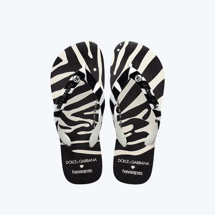 Chinelo Havaianas x Dolce & Gabbana "Zebra" Preto / Branco