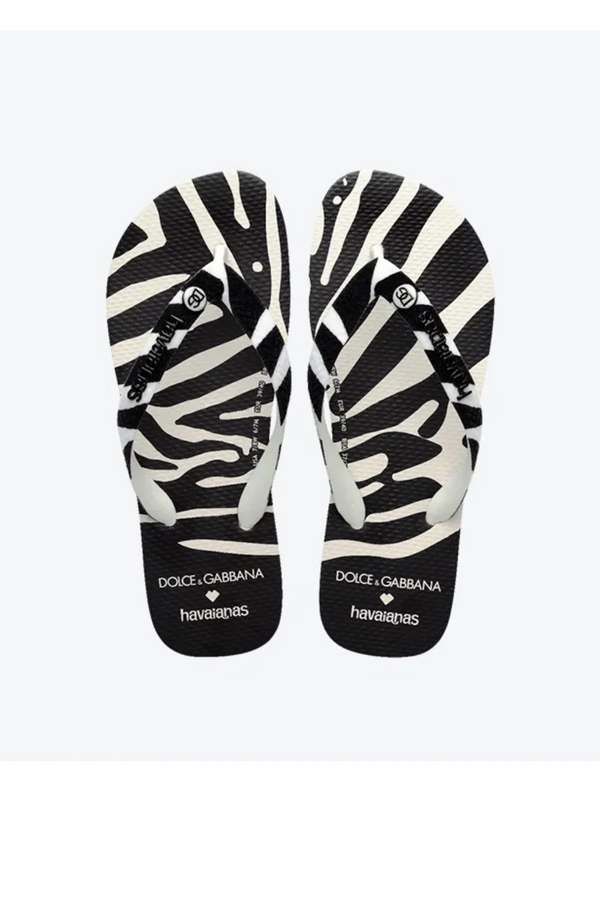 Chinelo Havaianas x Dolce & Gabbana "Zebra" Preto / Branco