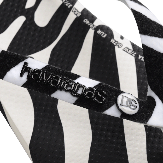 Chinelo Havaianas x Dolce & Gabbana "Zebra" Preto / Branco